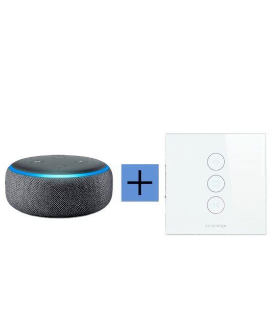 Pack connecté : Echo Dot 3 (2ème génération) + Interrupteur Montmartre pour  volets connectés